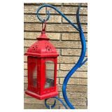 Deck - Colorful Metal Lantern Stand with 3 Hanging Lanterns