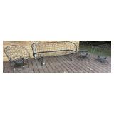 Deck - Mid-Century Modern Wire Patio Set with Bench and 3 Chairs