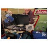 LR - Camping Gear Collection with Stove, Lanterns, Cook Set, and Accessories