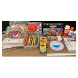 Basement - Large Arts and Crafts Lot with Markers, Drawing Set, Beads, Pencils, and Adhesives