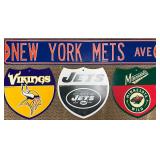 LL- New York Mets Avenue Sign and 3 Team Wall Plaques