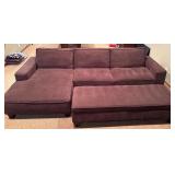 LL - Comfortable Upholstered Sectional Couch with Ottoman