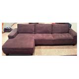 LL - Comfortable Upholstered Sectional Couch with Ottoman