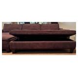 LL - Comfortable Upholstered Sectional Couch with Ottoman