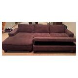 LL - Comfortable Upholstered Sectional Couch with Ottoman