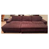 LL - Comfortable Upholstered Sectional Couch with Ottoman