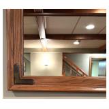 LL - Elegant Carved Wood Buffet with Marble Top and Matching Mirror