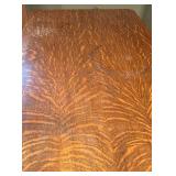 LL - Vintage Solid Quarter Sewn Oak Double Pedestal Desk