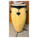 LL - Cosmic Percussion Hand-Carved Conga Drum Pair with Stand