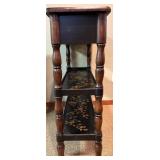LL - Decorative Wood Console Table with Drawers and Floral Accents