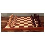 LL - Wooden Chess Set with 17.25 Inch Board and Mixed Material Pieces