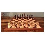 LL - Wooden Chess Set with 17.25 Inch Board and Mixed Material Pieces