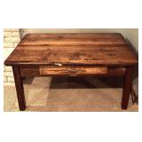 LL - Vintage Fond du Lac Table Mfg Co Wooden Table with Drawer