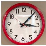 LL - IKEA PERSBY Red Metal Wall Clock, 14 Inch