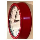 LL - IKEA PERSBY Red Metal Wall Clock, 14 Inch