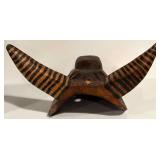 LL - Vintage Hand Carved Wooden Toro Bull Mask