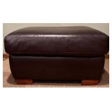 LL - Brown Leather Ottoman