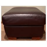 LL - Brown Leather Ottoman
