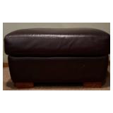 LL - Brown Leather Ottoman