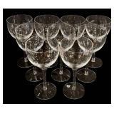 LL - Set of 9 Orrefors Sweden Crystal Wine Glasses
