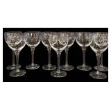 LL - Set of 9 Orrefors Sweden Crystal Wine Glasses