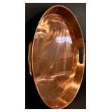 LL - Set of Copper Finish Entertaining Pieces - Platter, Punch Bowl, Pitcher, Water Can, Candle Holders