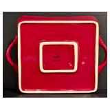 LL - Collection of Red Ceramic Serveware and Decor - Casserole, Pitcher, Vases, Mug, Floral Plate