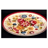 LL - Collection of Red Ceramic Serveware and Decor - Casserole, Pitcher, Vases, Mug, Floral Plate