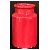 LL - Collection of Red Ceramic Serveware and Decor - Casserole, Pitcher, Vases, Mug, Floral Plate