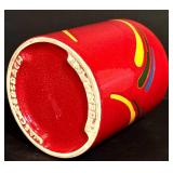 LL - Collection of Red Ceramic Serveware and Decor - Casserole, Pitcher, Vases, Mug, Floral Plate