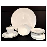 LL - Rosenthal Germany White Porcelain Tableware Lot - Appetizer Plates, Saucers, Bowl, Sugar Dish