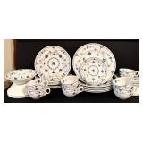 LL - Vintage Denmark Blue and White Dinnerware Set Plates, Bowls, Saucers, Mugs