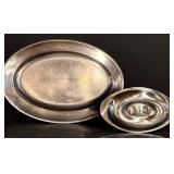 LL - Vintage Collection of Silver Plated Serving Trays and Bowls