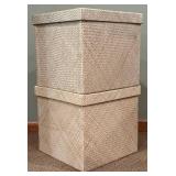 LL - Pair of Woven Storage Boxes with Lids 12x13.5 Inches