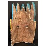 LL - Pair of Vintage Hand-Painted Wooden Folk Art Masks