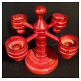 LL - Vintage Swedish Wooden Decor Collection with Dala Horses and Candleholder