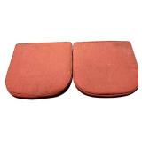 DR - Set of Outdoor Chair Pillows Including 2 Red Cushions and Striped Lounger Cushion