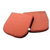 DR - Set of Outdoor Chair Pillows Including 2 Red Cushions and Striped Lounger Cushion