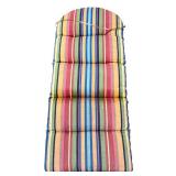 DR - Set of Outdoor Chair Pillows Including 2 Red Cushions and Striped Lounger Cushion