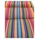 DR - Set of Outdoor Chair Pillows Including 2 Red Cushions and Striped Lounger Cushion