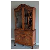 LR - Vintage French Provincial Display Cabinet with Carved Details