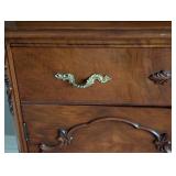 LR - Vintage French Provincial Display Cabinet with Carved Details