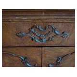 LR - Vintage French Provincial Display Cabinet with Carved Details