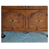 LR - Vintage French Provincial Display Cabinet with Carved Details