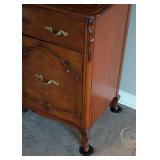 LR - Vintage French Provincial Display Cabinet with Carved Details