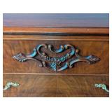 DR - Vintage Wood Sideboard Buffet with Ornate Brass Hardware