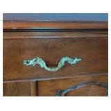 DR - Vintage Wood Sideboard Buffet with Ornate Brass Hardware