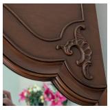 LR - Mahogany Wall Mirror with Ornate Carved Frame