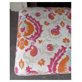 LR - Custom Upholstered Ottoman Bench with Colorful Floral Pattern