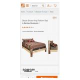 G - Montana Woodworks Glacier Brown King Platform Bed with Headboard